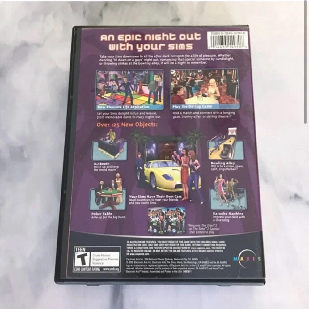 📀3for$12📀 The Sims 2 Hot Date Nightlife Pack PC CD Game Discs